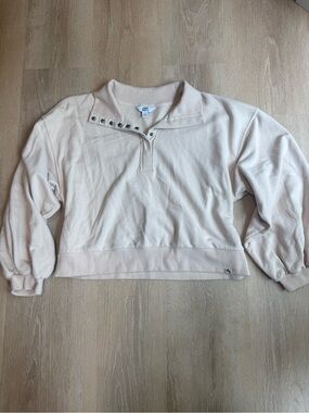 JoyLab Cream Snap-Button Quarter-Zip Sweatshirt